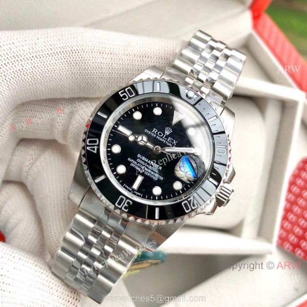 NEW UPGRADED Stianless Steel Black Dial Jubilee Strap Rolex Submariner Watch 40mm 4