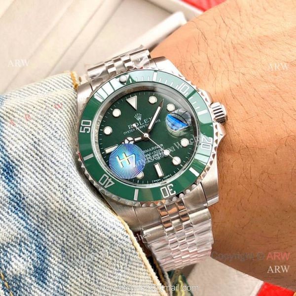 NEW UPGRADED Stianless Steel Jubilee Strap Rolex Submariner Hulk Replica Watch 4