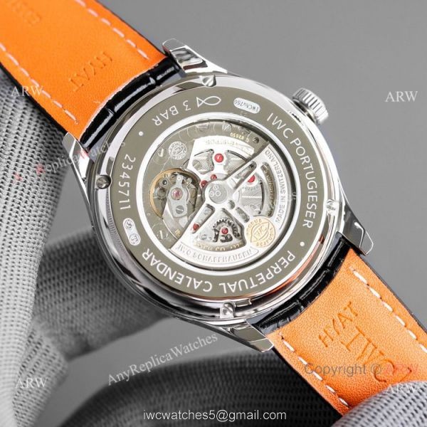 Swiss IWC Portugieser Perpetual Calendar Luxury Replica Watch Black and White 4
