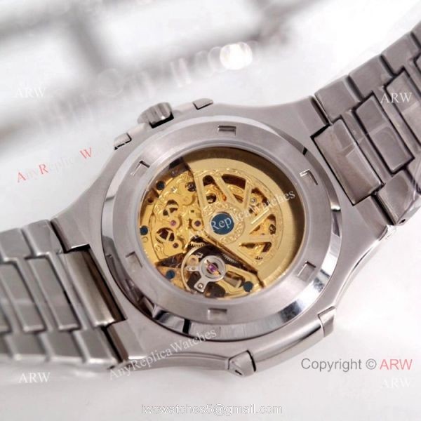 Copy Patek Philippe Skeleton Nautilus Watches Stainless Steel 4