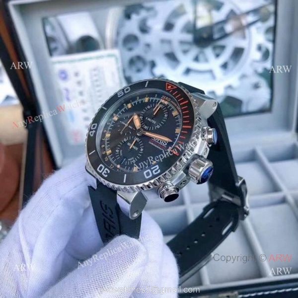 Oris ProDiver Chronograph Replica Watches Black Red 4