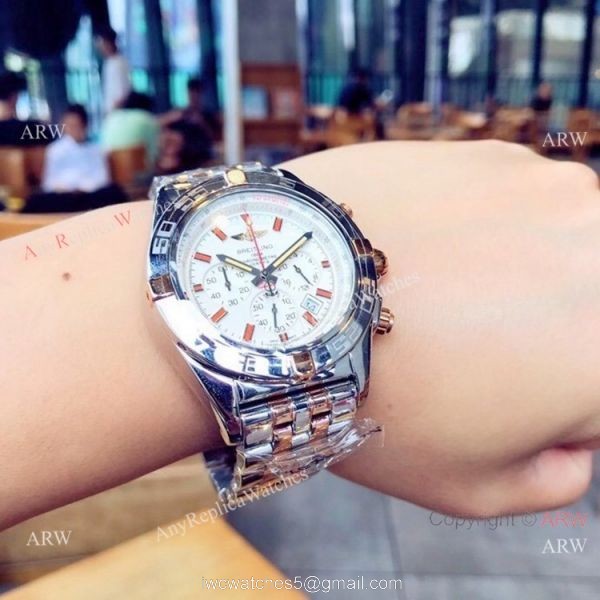 Rose Gold Breitling Chronomat B01 Replica Watches 43mm 4
