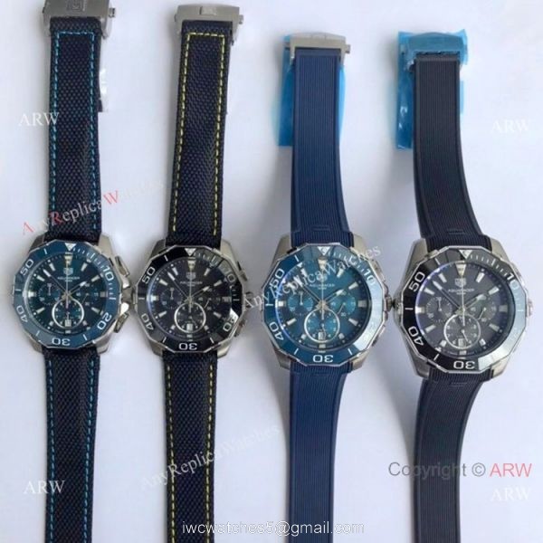 Tag Heuer Aquaracer Chronograph Watches Black Dial Rubber Strap 4