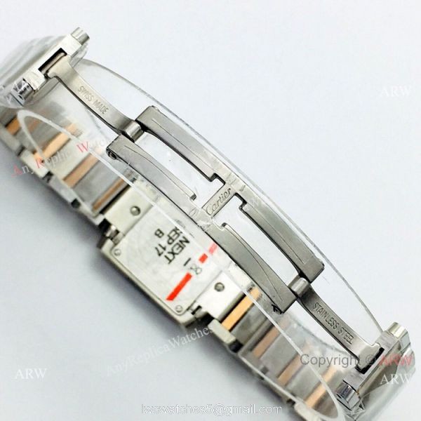 Super Clone Cartier Tank Francaise 2 Tone Rose Gold Pink Watch CC708177 4