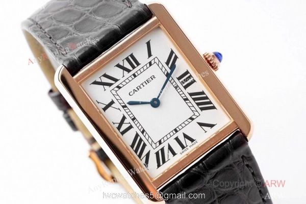 New! AF Factory Cartier Tank Solo Rose Gold Replica Watch Swiss Quartz 4