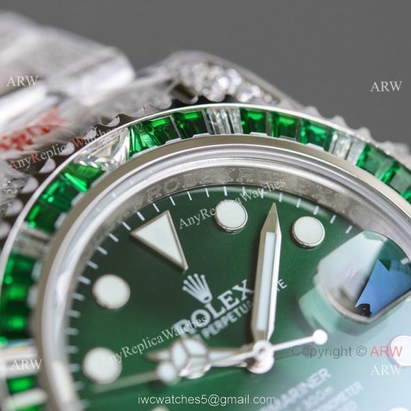 JH Factory Copy Rolex Submariner Iced Out Watch Swiss 2836 Diamond Band 4