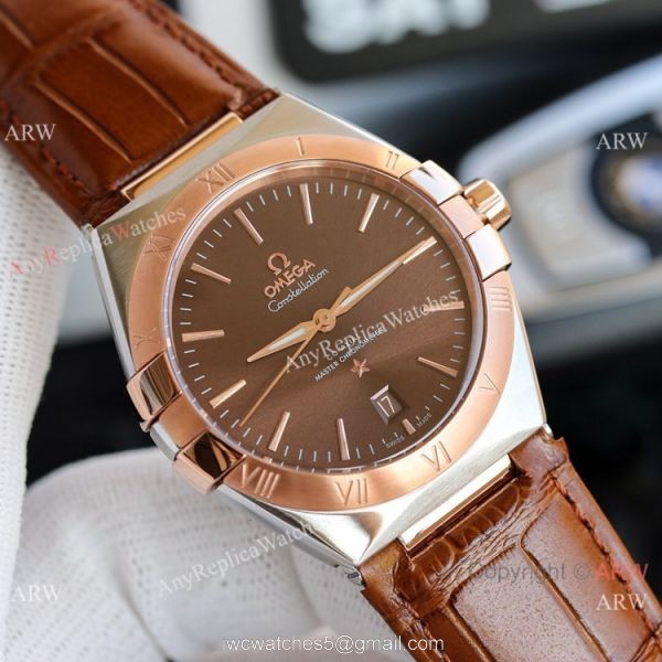 New! Swiss Copy Omega Constellation Gents Watches Rose Gold 39mm 4