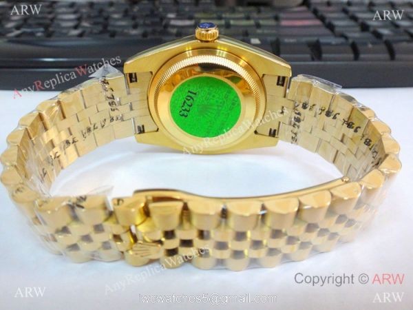 New Copy Rolex Datejust Onyx Dial Yellow Gold Jubilee Watch 36mm 4