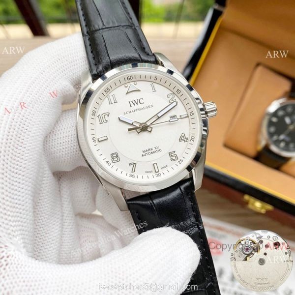 High Quality Copy IWC Pilot Mark XV Watches White Dial Stainless Steel 4