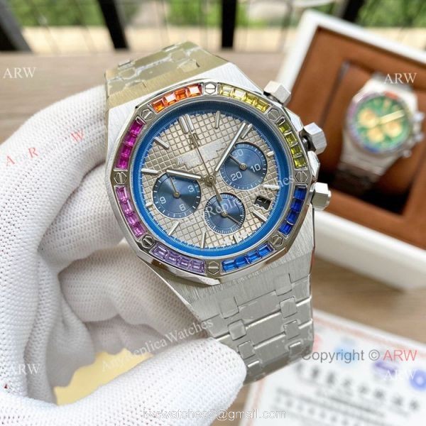 Fashion Style Audemars Piguet Royal Oak Rainbow Copy Watches 4