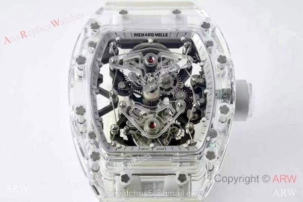 2020 New! True Double Tourbillon EUR Swiss Richard Mille RM 56-02 Sapphire Tourbillon Watch 55mm 4