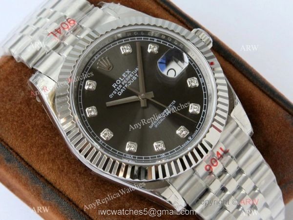VR-Factory Copy Rolex Datejust II 41mm Watch Gray Diamond Dial Jubilee Band 4