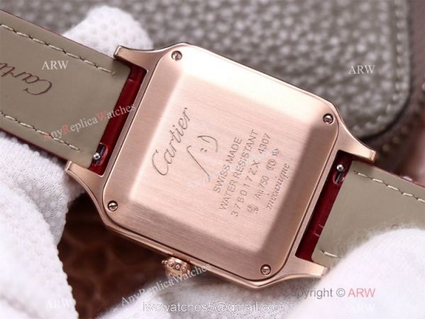 AAA Replica Cartier Santos-Dumont Swiss 9015 Couple Watch Diamond Bezel 4