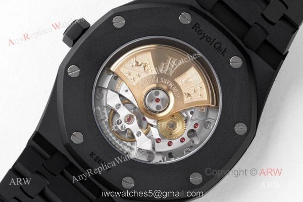 New Audemars Piguet Royal Oak White Dial Black Venom 15400 Swiss Replica DLC Watches 4