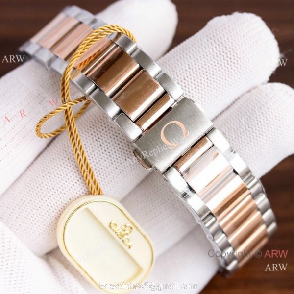 Copy Omega Seamaster 2-Tone Rose Gold Men Watch Simple Style 4