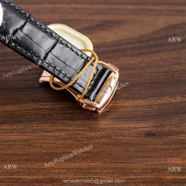 Copy Omega Seamaster Black Dial Rose Gold Watch Simple style 4