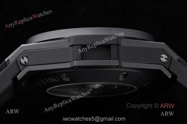 Top Replica Hublot Big Bang Ceramic All Black Hublot Rubber Strap Watch For Men 4