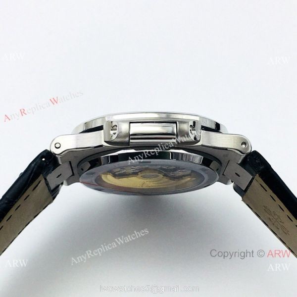 PFF Factory Patek Philippe New Onyx Face Leather Strap Watch Swiss Model 4