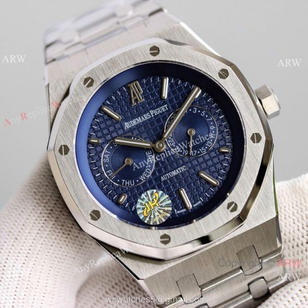 Swiss Model Audemars Piguet Royal Oak Moon Phase Watch 41mm Solid Black 4