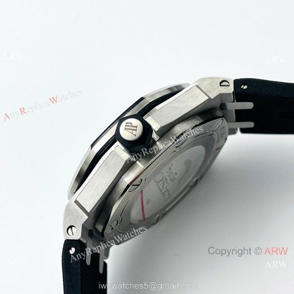 JF Factory Replica Audemars Piguet Divers Swiss 3120 Watch Silver and Black 4