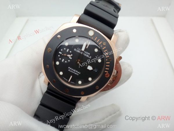 Copy Panerai Submersible PAM684 Watch Rose Gold Lady 42mm 4