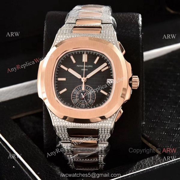 AAA Quality Patek Philippe Nautilus Chronograph Watches Diamond Band 4