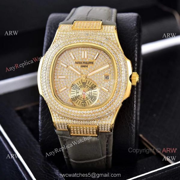 Luxury Replica Patek Philippe Nautilus Iced Out Watches Automatic 4