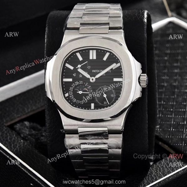 Patek Philippe Nautilus Power Reserve Watches Red Dial Stainless Steel 4