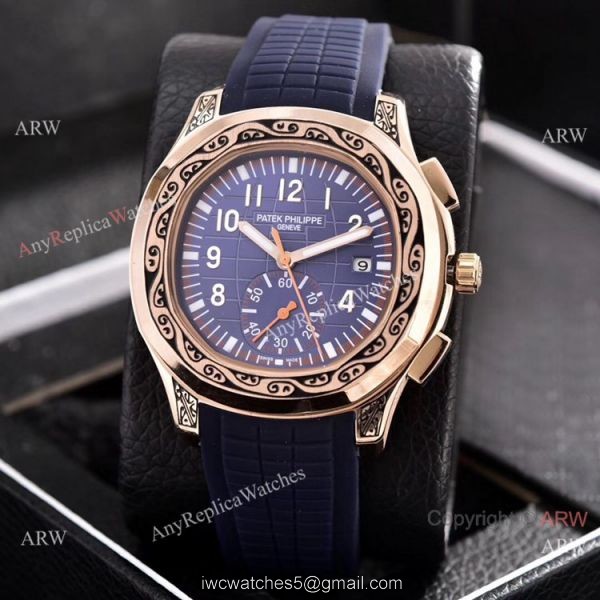 Copy Patek Philippe Aquanaut VK Chronograph Watches Rose Gold Engraving 4