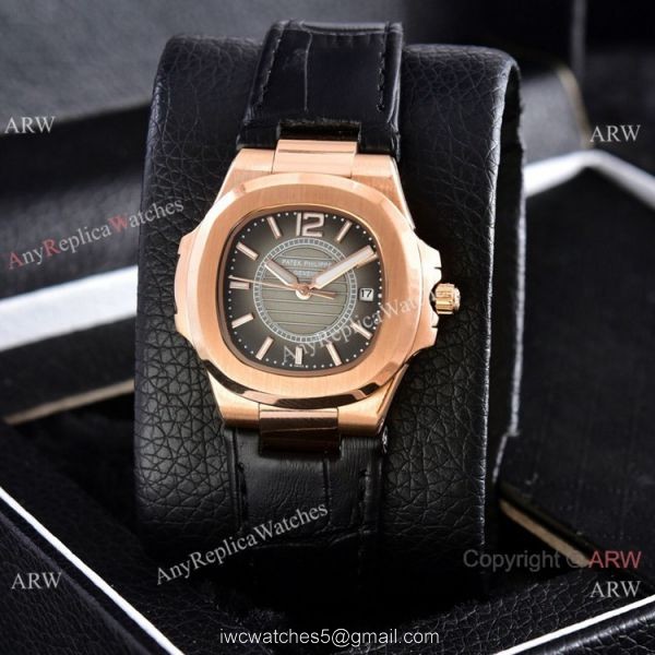 Copy Patek Philippe Nautilus Quartz Watches Rose Gold Women Size 4