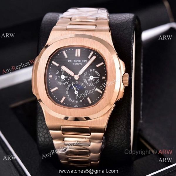 Knockoff Patek Philippe Nautilus Moon Phase Watches 40mm Rose Gold 4