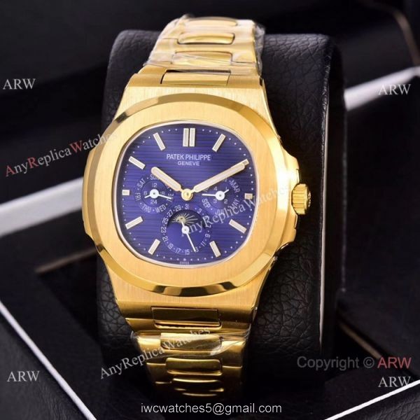 Knockoff Patek Philippe Nautilus Moon Phase Red Gradient Dial Watches 40mm 4