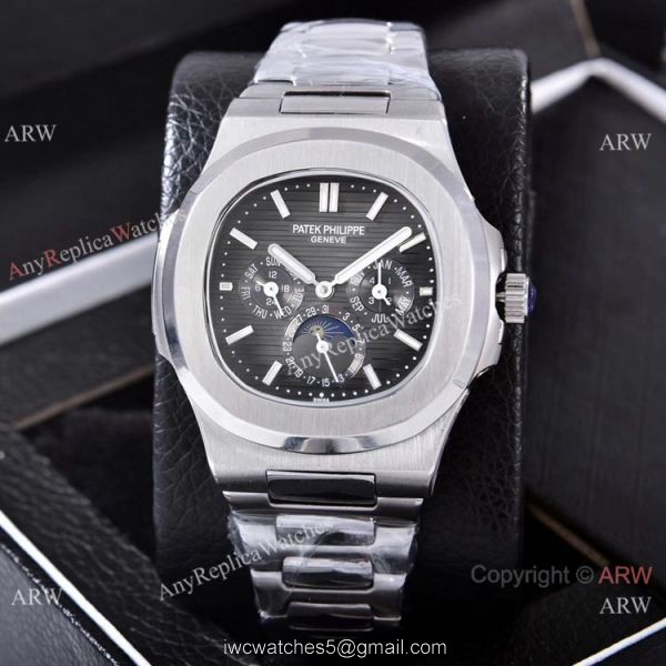 Knockoff Patek Philippe Nautilus Moon Phase 40mm Watches Stainless Steel Brown Dial 4