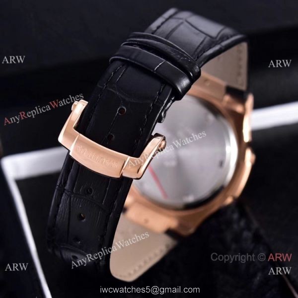 Copy Patek Philippe Nautilus Chrono Watches Full Diamonds Leather Strap 4