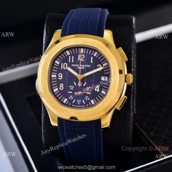 Best Replica Patek Philippe Red Gradient Dial Red Rubber Strap Watches VK Quartz 4