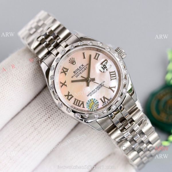 Swiss Copy Rolex Oyster Perpetual Datejust 31mm Watch Pink and Jubilee 4