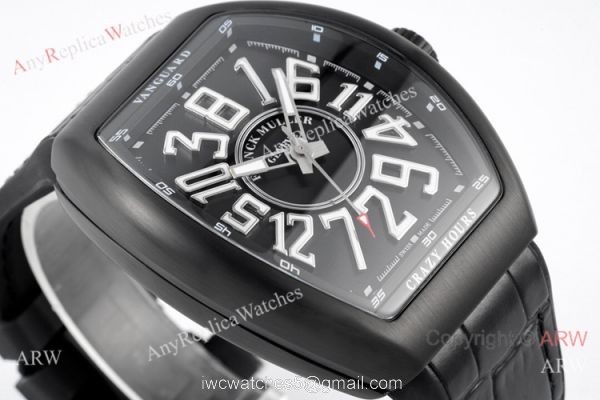 ABF Swiss Grade Franck Muller Vanguard V45 CRAZY HOUR Watch All Black 4