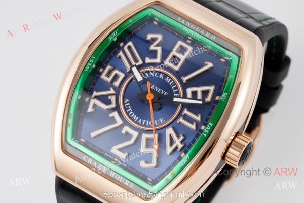 ABF Swiss Replica Franck Muller V45 CRAZY HOUR Watch 44mm Rose Gold 4