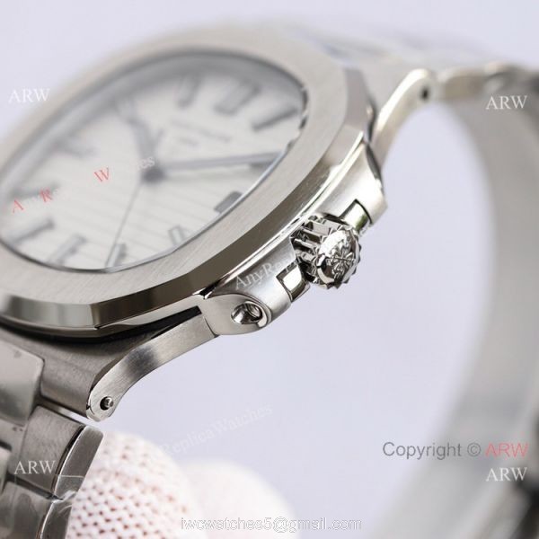 Swiss Grade Patek Philippe Nautilus PPF Factory Cal324 Watch Stainless Steel White Dial 4