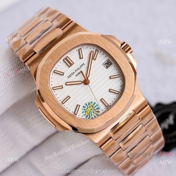 Swiss Copy Patek Philippe Nautilus Rose Gold Men Watch PPF Cal.324 Movement 4