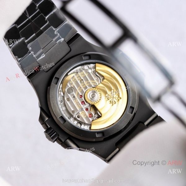 PPF Factory Copy Patek Philippe Nautilus Solid Black 40mm Watch Swiss AAA Copy 4