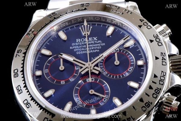 Best 1:1 Swiss Rolex Daytona JH Factory 4130 Chronograph Watch Stainless Steel Blue Dial 4