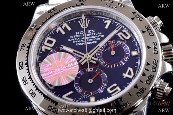 Best 1:1 Swiss Replica Rolex Daytona JH 4130 Chronograph Watch Blue Arabic Dial 4