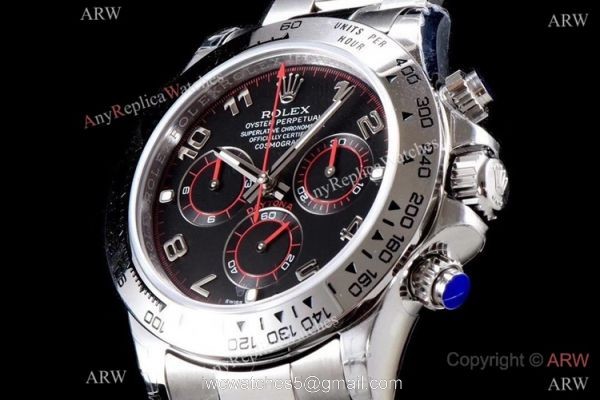 Best 1:1 Swiss 4130 Rolex Daytona JH Chronograph Copy Watch Black Arabic 4