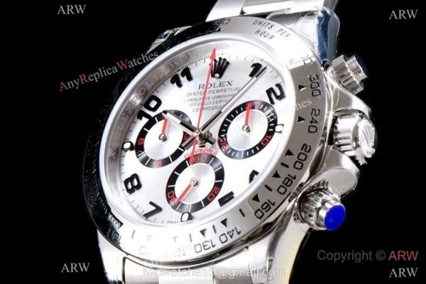 Best 1:1 JH Factory Swiss 4130 Rolex Daytona Watch Silver Arabic Stainless Steel 4