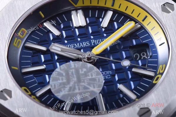 JF Factory V8 1:1 Best Audemars Piguet Divers Copy Watch Blue Dial 4