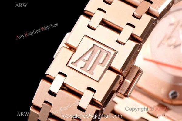 JF Audemars Piguet Lady Royal Oak Copy Watch Rose Gold White Dial 33mm 4