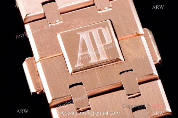 Grade 1A Copy Audemars Piguet Royal Oak JF v5 Cal.3120 Rose Gold Black Dial Watch 41mm 4