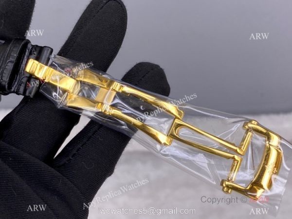 Super Clone Patek Philippe Tourbillon Moon phase Diamond Watch Gold Power Reserve 4