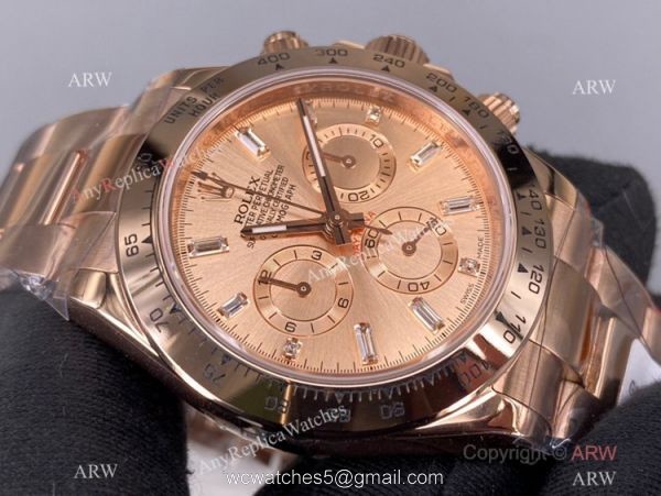 New! Rolex Daytona Chronograph 904L Rose Gold watch Noob Factory Swiss 4130 4